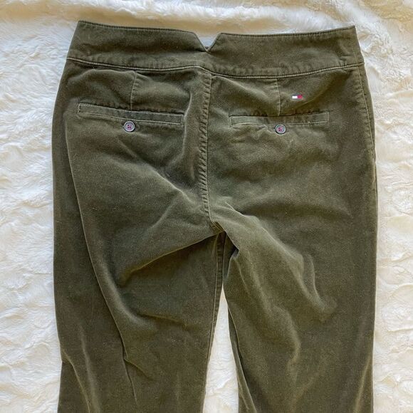 Tommy Hilfiger Green Velvet Wide Leg Crop Pant - Women’s 6 - Picture 2 of 9